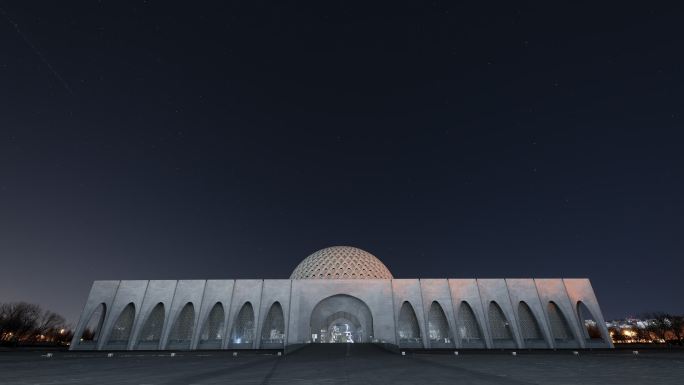 4K_廊坊大厂民族宫夜景星空延时