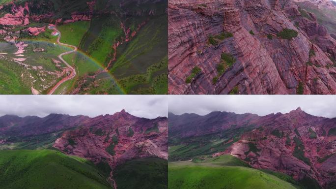 红色丹霞甘孜州新龙红山景区