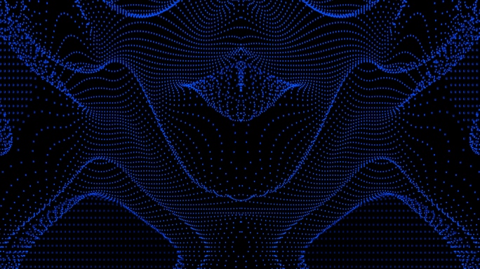 【4K时尚背景】蓝色粒子虚拟曲线暗光科技
