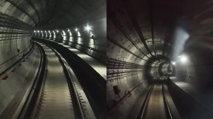 【4K高清素材】地铁隧道穿梭