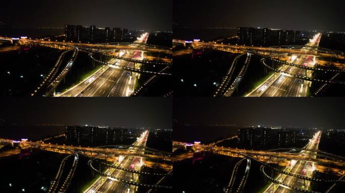 城市立交桥车辆车流夜景视频素材64