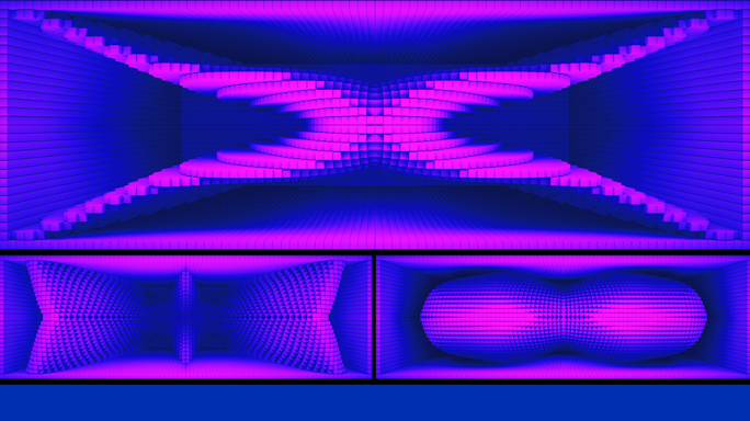 【裸眼3D】蓝紫色调赛博矩阵几何创意空间