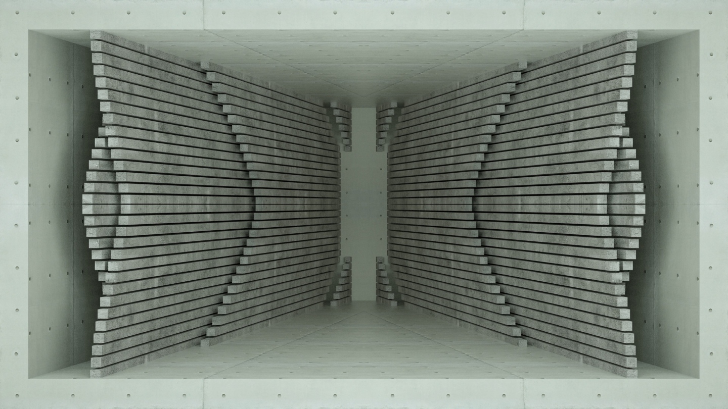 【裸眼3D】工业质感建筑矩形方块矩阵空间