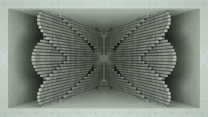 【裸眼3D】工业质感建筑矩形方块矩阵空间
