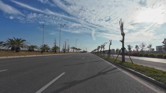 自驾摩旅驾驶员视角广东汕头海岸大道风光