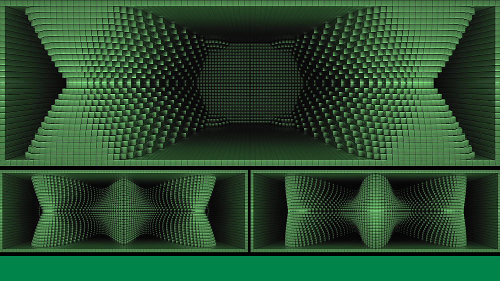 【裸眼3D】绿色幻想立体曲线艺术概念空间