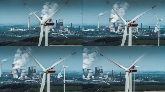 风力涡轮机与燃煤电厂、能源转型、可再生能源与化石能源