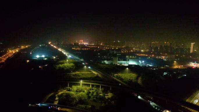 杭州下沙立交桥汽车车流夜景视频素材