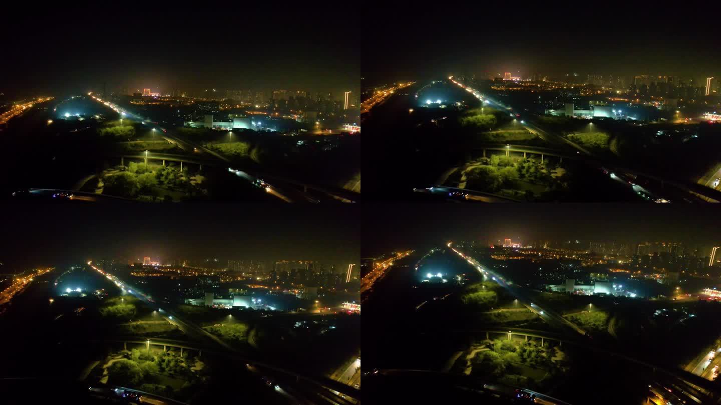 杭州下沙立交桥汽车车流夜景视频素材