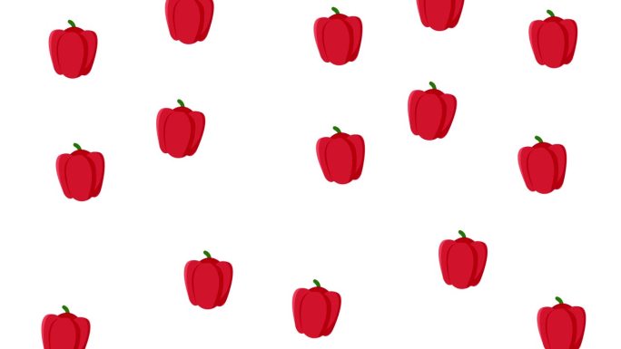 红辣椒从上面掉下来，绿屏和白屏键。辣椒4k动画背景