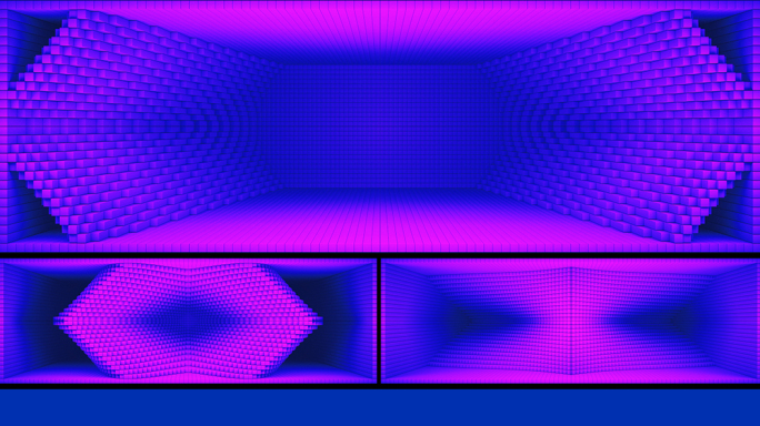【裸眼3D】蓝紫色调赛博矩阵幻彩结构空间