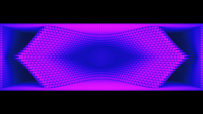 【裸眼3D】蓝紫色调赛博矩阵幻彩结构空间
