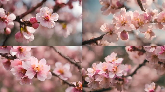 春季桃花樱花粉素材合集