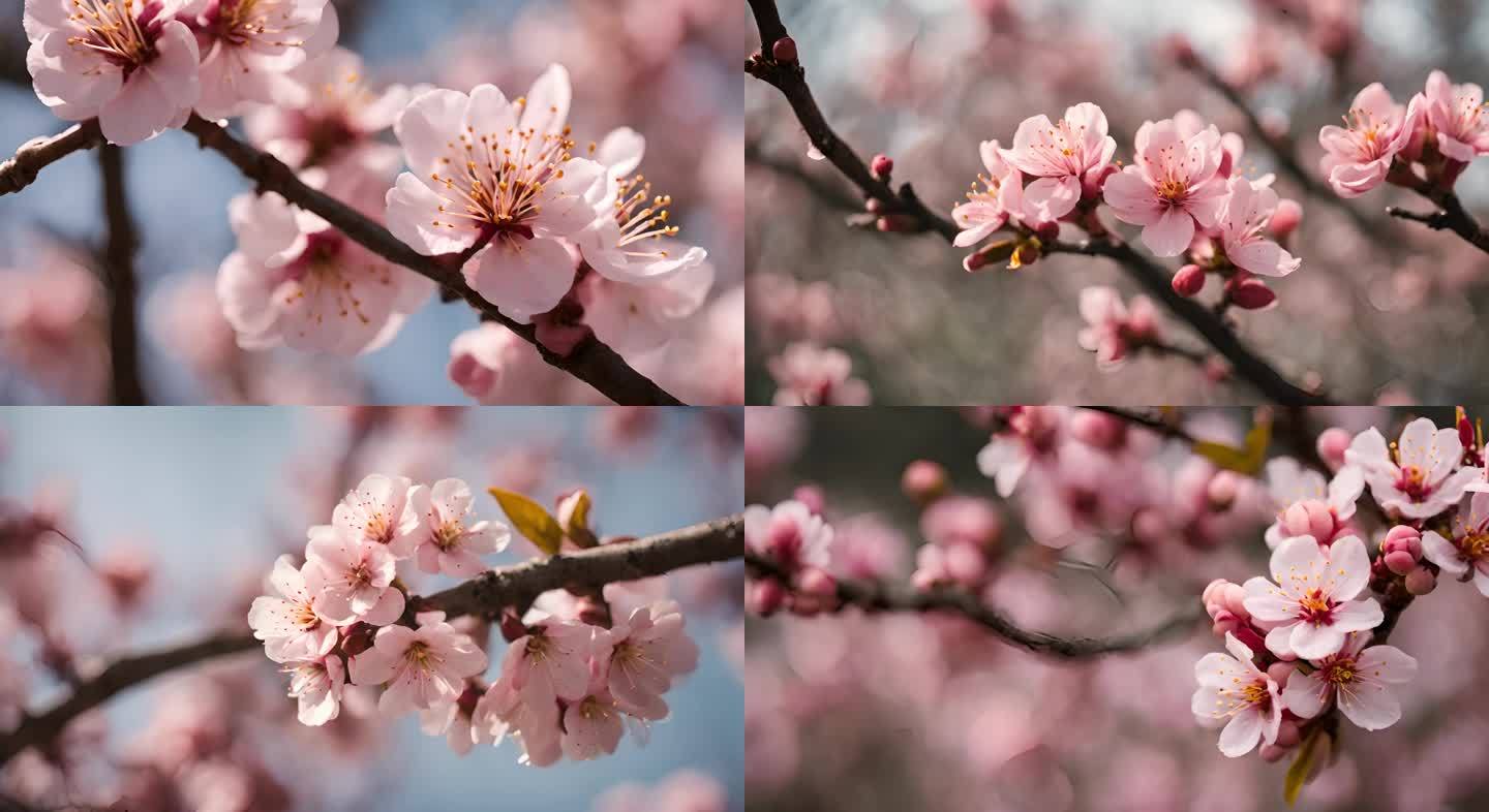 春季桃花樱花粉素材合集