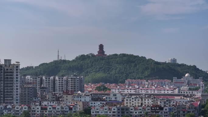 广西防城港城市风光延时航拍