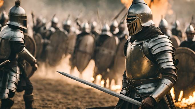 战斗中的骑士中世纪重演