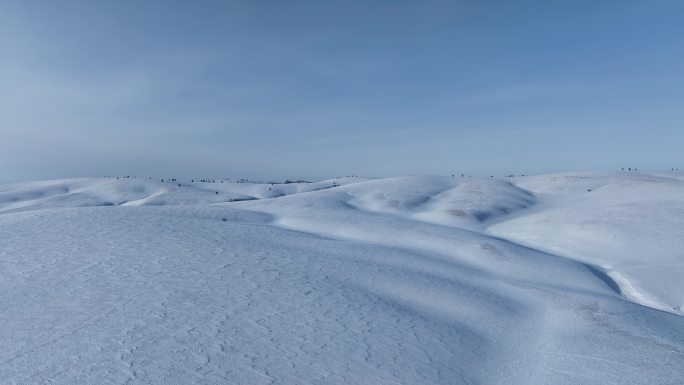 呼伦贝尔大雪原白雪皑皑