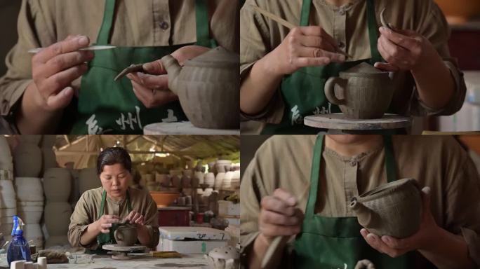 【原创高清】土陶手艺人在制作