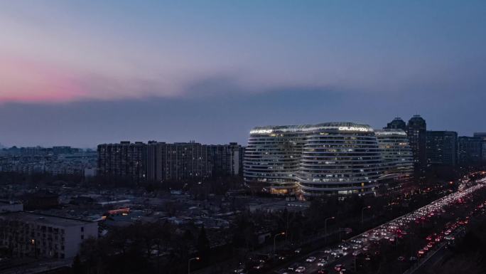 北京建外银河SOHO延时视频日转夜素材