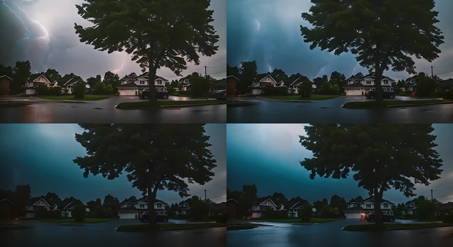 风暴闪电雷鸣暴雨