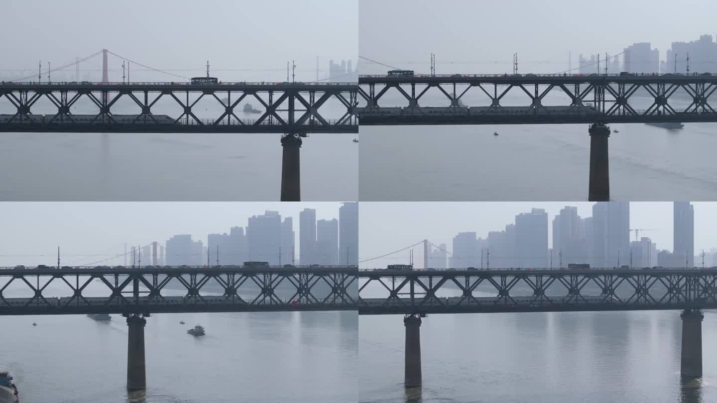 武汉长江大桥 跟拍动车