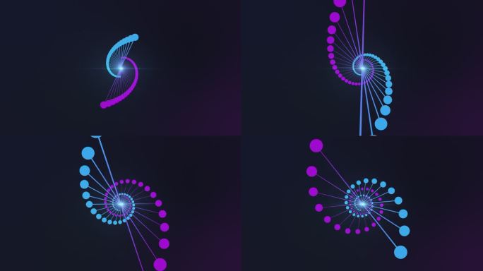 plexus粒子炫彩DNA螺旋线条动画