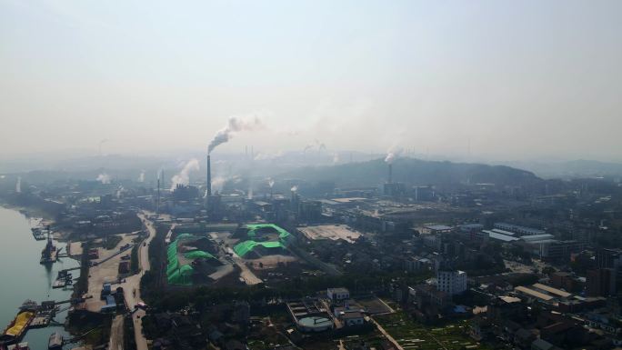 【4K】工厂污染航拍
