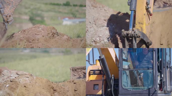 挖掘机工作 挖土