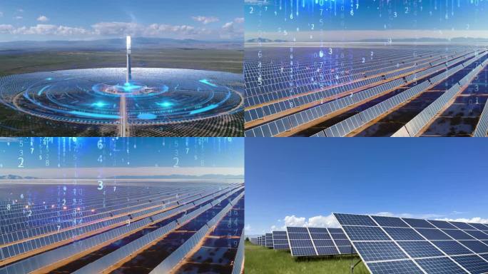 新能源光伏科技发电太阳能发电加特效