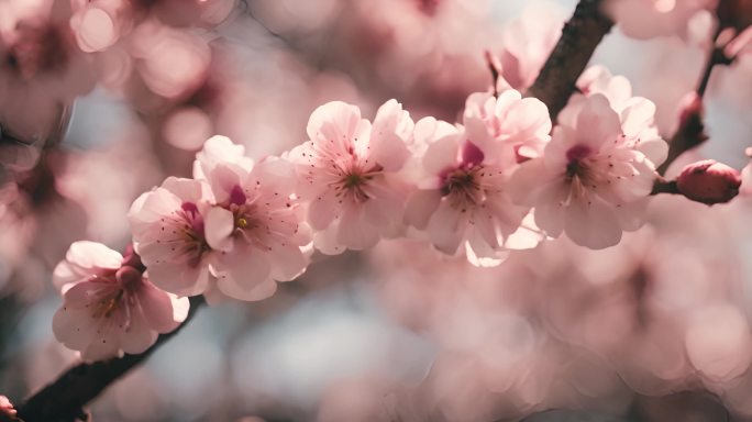 春季桃花樱花粉素材合集