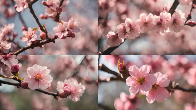 春季桃花樱花粉素材合集