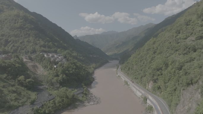 云南怒江大峡谷4K航拍log素材