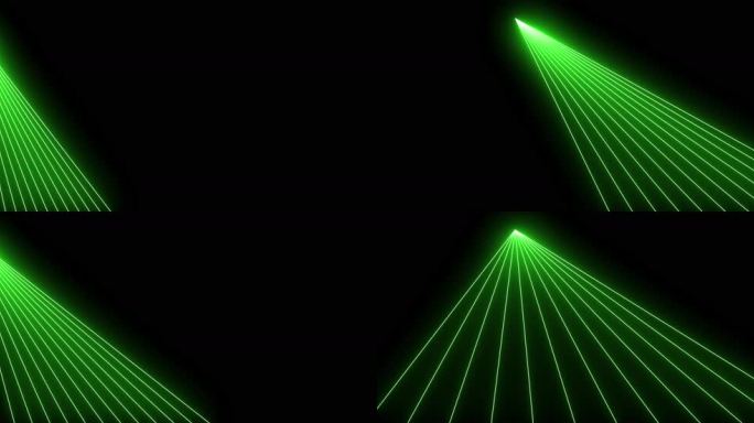 6K绿色激光打开合并线条动画无缝循环左上