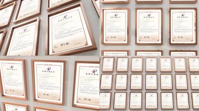 企业专利证书资质品牌荣誉证书展示竖版