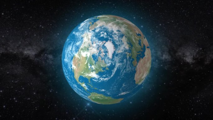 电影视频背景展示了现实的全球旋转，放大在拉布拉多海|现实的地球旋转和放大在拉布拉多海视频背景在4K