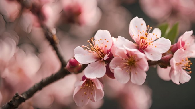 春季桃花樱花粉素材合集