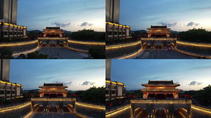 惠州朝京门前推夜景航拍大景