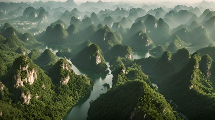 山水水墨意境、震撼航拍中国绝美风光
