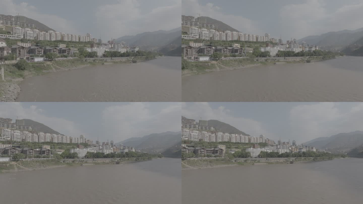 云南怒江州怒江和城市4K航拍log素材