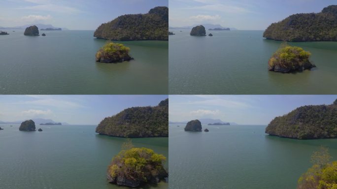 马来西亚浮罗交怡的海上岛屿。奇妙的空中俯瞰飞行，飞越，飞越无人机
4 k的片段
