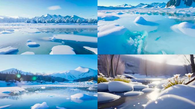 冰川冰山冰雪融化全球变暖