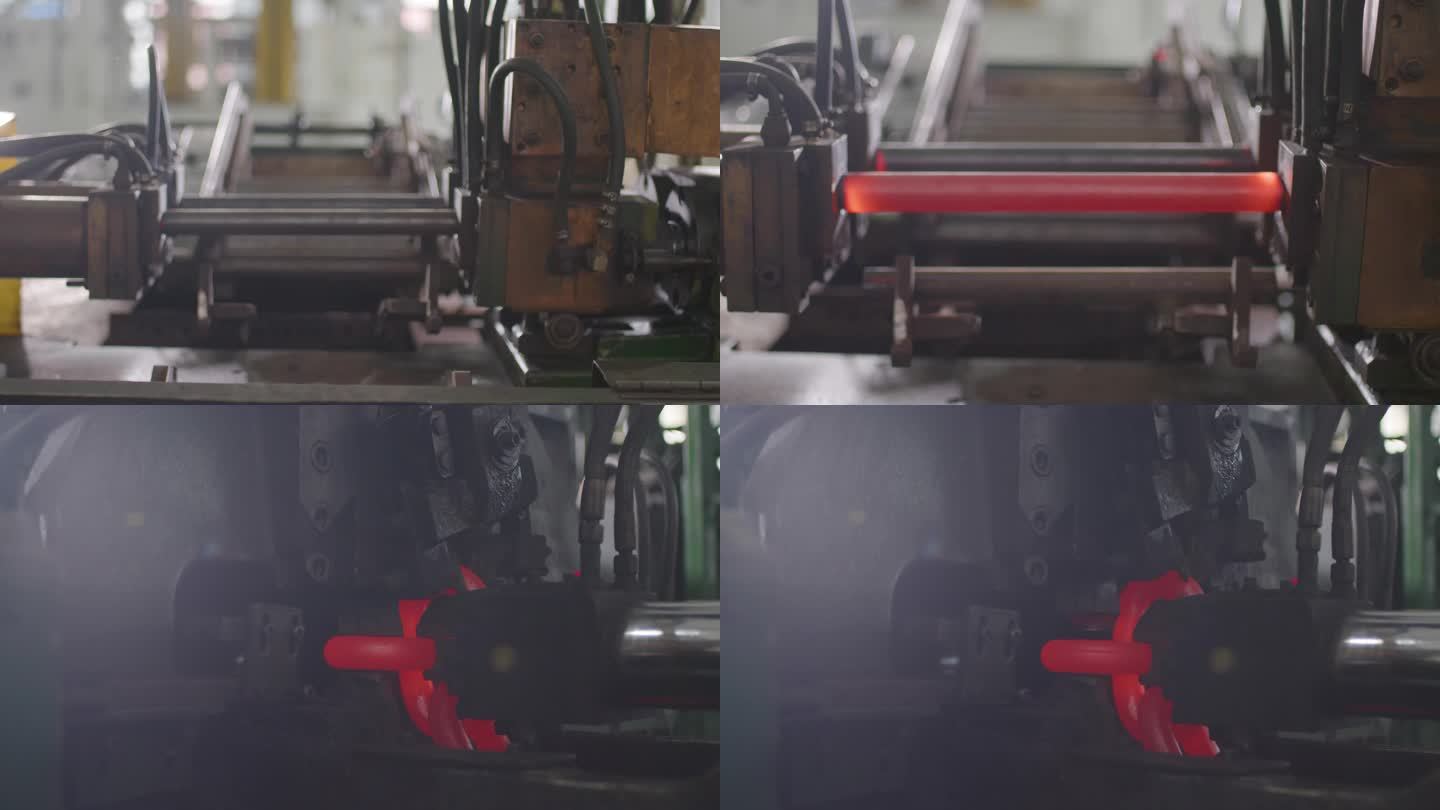 4K钢铁锻压成型生产淬炼过程 锻压机