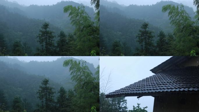 山村大雨乡村大雨山里大雨