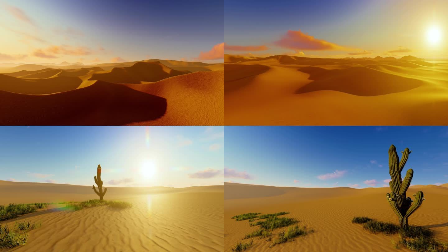 风吹黄沙 唯美延时 沙漠夕阳 沙漠黄昏