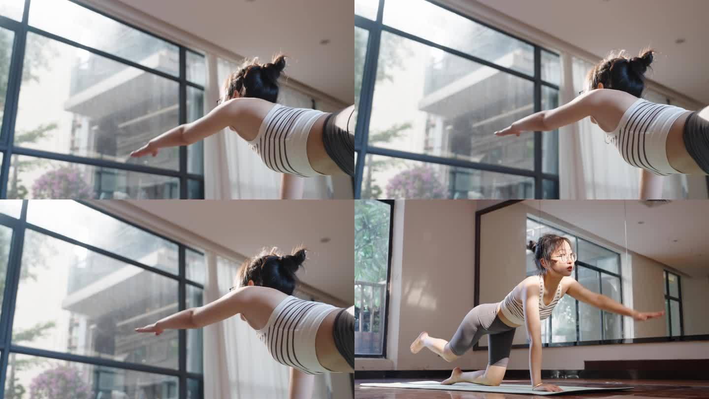 【4k电影机】清晨女生练瑜伽