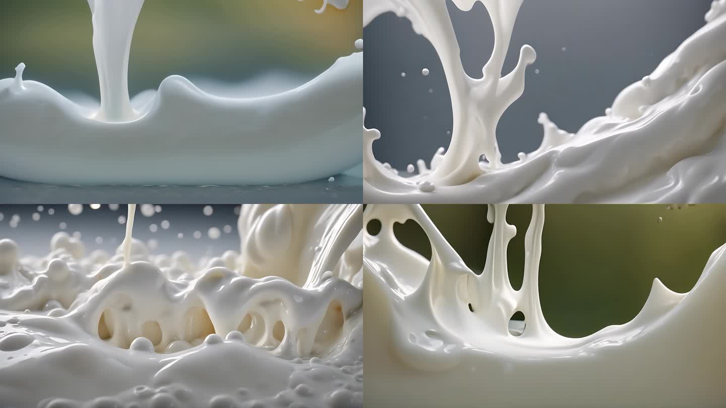 乳白色牛奶酸奶流体乳胶漆cg写实动画