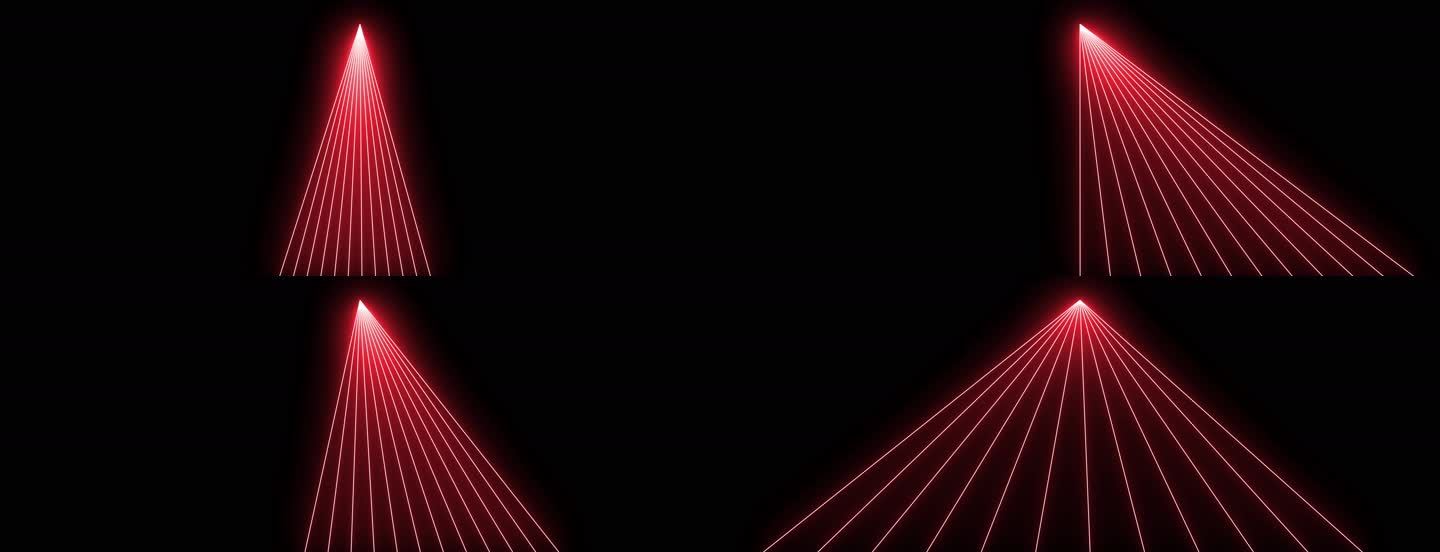 6K红色激光打开合并线条动画无缝循环