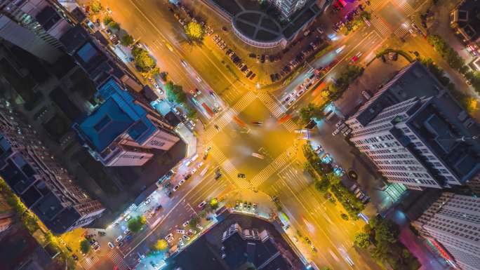 夜晚道路车流延时