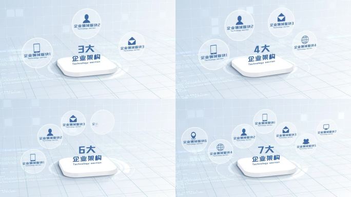 无插件-2-8大干净简洁科技企业分类AE