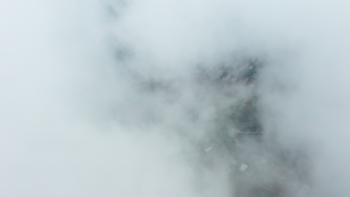 航拍泰山山顶风景风景区云海